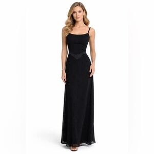 Jovani Formal Gown Black Beaded Sleeveless vintage 90s
